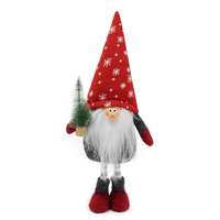 Gnome de Noël scandinave fait main, tricoté, avec flocon de neige rouge, décoration de Noël, cadeau