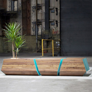 Y672 Sections or épissé banc à grain de bois pot de fleurs centre commercial moderne jardin lieu de repos canapé d'attente chaises d'art de luxe - Product Image 5