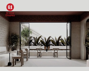 การออกแบบตกแต่งภายในร้านกาแฟสมัยใหม่ด้วยไฟ LED คุณภาพสูง |   ตู้โชว์ขนมหวานสำหรับร้านค้าและตู้โชว์กาแฟไม้สั่งทำ - Product Image 6