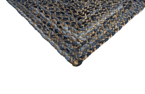 Alfombra Trenzada de Yute y Denim, Alfombra de Yute, Alfombra de Denim, Alfombra Trenzada de Denim Natural, Alfombra Fusión de Yute y Denim, Denim Ecológico y Yute - Product Image 4