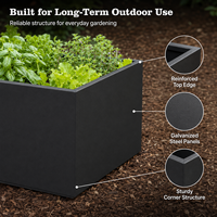 Jardinière surélevée extérieure en acier galvanisé noir thermolaqué sur mesure pour herbes et légumes – Vente en gros