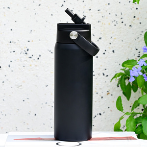 Bouteille isotherme 4-en-1 en acier inoxydable 18/8 de 24 oz avec couvercle à paille – Tasse de voyage isolée sous vide pour le bureau et le quotidien - Product Image 1