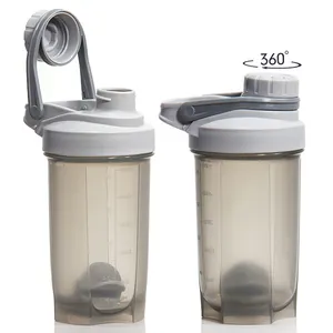 Özel Logo büyük spor Pe temizle şeffaf Shaker bardaklar Protein çalkalama şişesi spor 400ml Shaker şişe