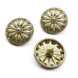 20Mm Thiết Kế Mới Tùy Chỉnh Hợp Kim Vàng Chân Nút Tay Khâu Nút Ngọc Trai Cho Áo Phụ Kiện - Product Image 6