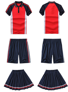 Ensemble uniforme scolaire personnalisé pour enfants <span class=keywords><strong>de</strong></span> maternelle, collège et lycée, avec logo sur chemise et jupe, vente en gros OEM - Product Image 6