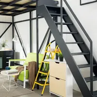 Lit superposé en fer forgé ERDA, design moderne, pour dortoir, avec housse amovible et escalier