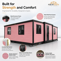 Maison modulaire Tiny House NEWGEN, conteneur rose, design moderne, livraison directe d'usine, taille personnalisée disponible, design 5 ans.