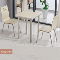 Ensemble de mobilier de salle à manger en acier inoxydable pour 4 personnes, design moderne et simple, montage facile, couleur personnalisable, cantine, école, employé