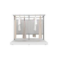 Fabricant d'étagères de présentation personnalisées, usage multi-usages, finition peinture poudrée, étagères en bois blanc pour magasins de vêtements