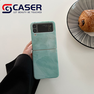 <span class=keywords><strong>Coque</strong></span> de téléphone pliante en marbre de mode rétro INS pour Samsung pour Galaxy <span class=keywords><strong>ZFlip</strong></span> 3 4 PC avec sens de la protection - Product Image 6