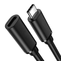 Cable de Extensión Tipo-C 2.0 Macho a Hembra de 0.5M 2A 60W con Blindaje Trenzado de PVC para Carga Rápida de Teléfonos Móviles, Bancos de Energía y Computadoras
