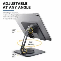 Support de tablette BONCARTECK MT134-2, rotatif à 360°, pliable, réglable, en acier carbone, pour iPhone iPad