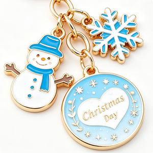 Llavero de Aleación de Zinc Navideño con Colgante de Muñeco de Nieve y Copo de Nieve, Estilo de Dibujos Animados, Regalo de Recuerdo - Product Image 4