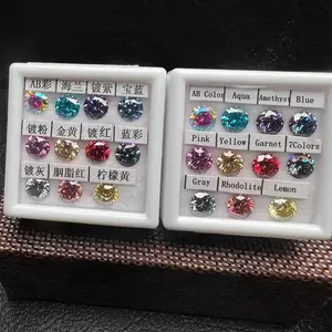 Jinying Wholesale price GRA certificate Colored moissanite Diamond Round shape 3mm-6.5mm per pcs loose moissanite stones