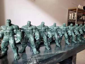 Nueva Escultura de Mármol Verde Pulido con Diseño de Superhéroe, <span class=keywords><strong>Hulk</strong></span> de 350 mm - Product Image 4