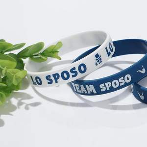 Gelang karet silikon pernikahan, gelang karet kustom hadiah pesta pernikahan tamu pria dan wanita - Product Image 2