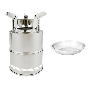 Estufa de Leña Plegable de Acero Inoxidable, Parrilla Portátil para Acampar al Aire Libre, Tiempo de Ebullición de 5 Minutos, Plateada - Product Image 1