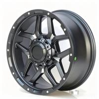 Jantes en alliage d'aluminium forgé tout-terrain personnalisées de 17 à 20 pouces, noir mat, pour remplacement de SUV/pick-up 4x4 avec design à rivets