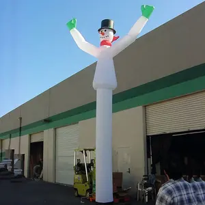 广告 5 米高的圣诞单腿充气雪人空气舞者出售