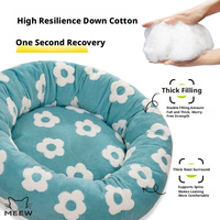 Coussin rond amovible et lavable pour animaux de compagnie, lit chaud en peluche longue pour chien et chat, tapis de couchage pour animaux, fournitures pour animaux de compagnie