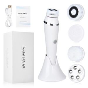 4-in-1 Multifunctional Waterproof Nylon Wool Silica Gel Hand Held Facial Brush Deep Cleansing <strong>Face</strong> Massage Rechargeable USB - Product Image 3