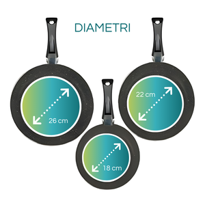 Non-Stick <b>Pans</b> Set 18 22 26 Cm For Induction And Classic Cooking - Product Image 3