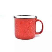Taza de Cerámica Personalizada con Diseño Moteado, Multicolor, 16 oz, Libre de BPA, Estilo Retro, para Café, Regalo con Logotipo, Venta al por Mayor, para Campamento, Cafetería, Oficina