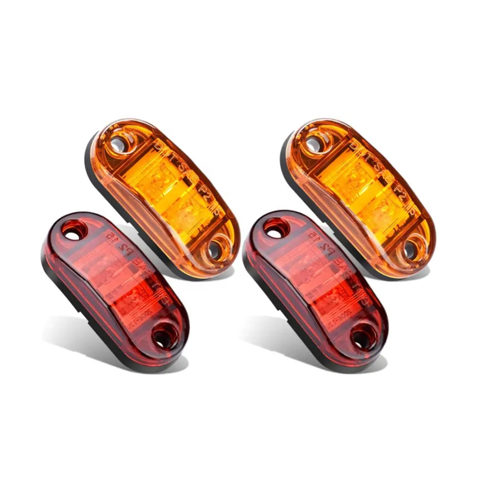 Marqueurs latéraux à LED pour remorque, lumière de garde-boue de camion, rouge, ambre, 2.5 pouces, ovales
