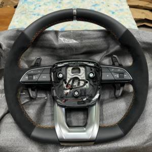 Volante de Fibra de Carbono Negra para <span class=keywords><strong>Audi</strong></span> <span class=keywords><strong>Q</strong></span> C8 A1 A3 A4 A5 A6 A7 A8 B6 B7 B8 B9 C6 C7 TT R8, Modelo Básico, Venta Directa de Fábrica - Product Image 3