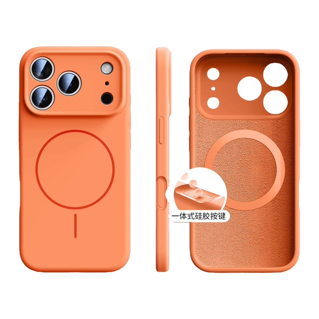 Hot Selling Liquid Silicone Magnetic Phone Case for iPhone 17 13 14 15 16 Pro Max Full Coverage Lens Protective Back Cover