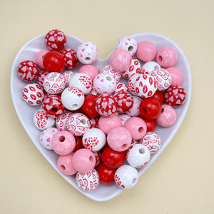 Acrylique DIY Saint Valentin Série Amour Coeur Acrylique Chunky Perles pour Enfants Filles Fabrication de Bijoux Collier - Product Image 1