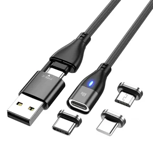 Cep telefonu hızlı şarj olan USB kablosu PD 100W 60W 6 in 1 manyetik mikro USB şarj kablosu C tipi kablo