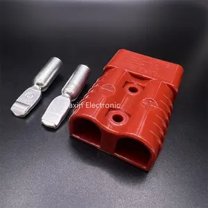 Red 175A electric vehicle lithium 2pin battery charging plug connector hermaphroditic