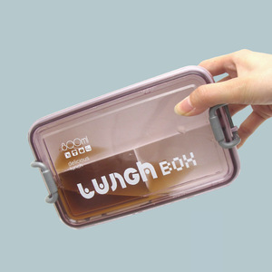 Boîte à lunch portable créative à 3 compartiments, de qualité alimentaire, compatible micro-ondes, en PP, 2 étages - Product Image 5
