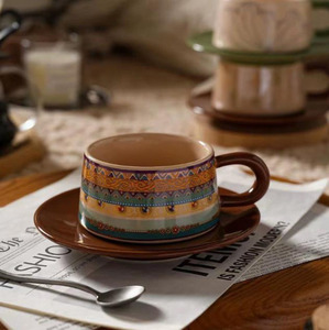 <span class=keywords><strong>Tasse</strong></span> en céramique de style anglais, créative, simple, rétro, luxueuse, pour la maison, idéale pour le petit-déjeuner, le lait, le jus, le café - Product Image 4