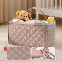 Organisateur de couches matelassé et résistant à l'eau, panier de rangement pour bébé rembourré avec séparateurs amovibles, grand panier de rangement pour couches et lingettes