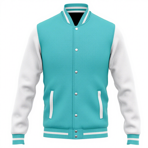 Chaqueta Varsity con Estampado Abstracto para Hombre, Cuello Camisero, Cierre de Botones, Ropa Exterior Informal de Otoño, Manga Regular, Material de Poliéster - Product Image 6