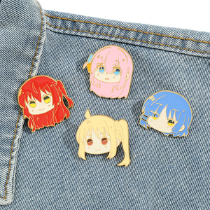 4 modèles d'épinglette <span class=keywords><strong>Bocchi</strong></span> <span class=keywords><strong>The</strong></span> <span class=keywords><strong>Rock</strong></span> Anime Personnage de dessin animé Gotoh Hitori Épingles mignonnes en émail pour filles - Product Image 1