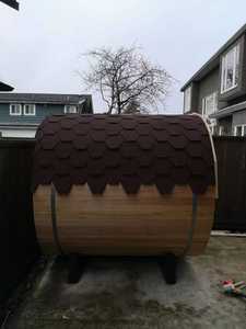 Sauna extérieur moderne en bois de cèdre rouge pour 6 personnes, idéal pour villa, avec fonction vapeur et relaxation - Product Image 4