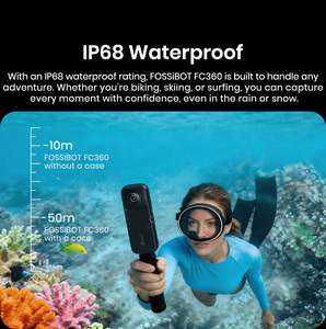 Fossibot Fc360 Digital 8K 30Fps 360 Video Recorder <b>Mini</b> Body Handheld Sports Action <b>Camera</b> 8K10fps 360 Video WithDual1/2"Sensors - Product Image 3