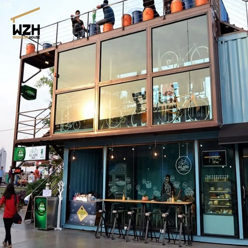 Prefab Modulaire Beweegbare Verzending Container Cafe Koffie Huis Winkel Restaurant Bar Te Koop
