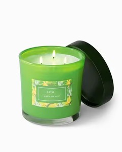 Bougies de cire de soja parfumées de luxe Bocaux en verre de couleur personnalisée Mèche en coton Meilleures ventes de vacances pour Diwali Pâques Logo personnalisé Nouveau - Product Image 3