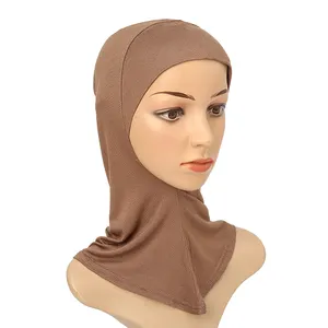 Hot Selling Islamic Solid Color Hijab Under cap Muslimische Frauen Elastic Bonnet Weiche Baumwolle Inner Caps