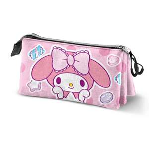 Estuche triple para lápices Karactermania para My Melody Sweets, tela rosa con cierre de cremallera - Product Image 1