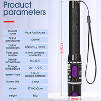 Localisateur de défauts visuels 30MW, testeur de câbles à fibres optiques, portée 5-30KM, stylo laser rouge, type SC/FC/ST