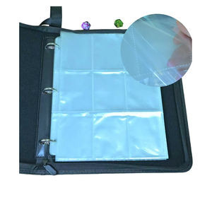 Classeur de cartes à collectionner portable en cuir PU à 9 pochettes avec fermeture éclair, capacité 400 cartes, avec dragonne pour collectionneurs - Product Image 5