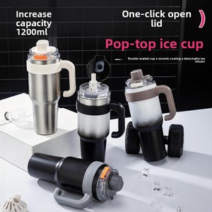 Gobelet isotherme grande capacité en acier inoxydable, isolation sous vide 6-12 heures, portable, pour voiture, avec seau à glace - Product Image 5
