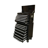 Boîte à outils en acier JINFENG, armoire à roulettes avec 16 tiroirs, capacité de charge de 500 kg, design moderne (noir), garantie 1 an