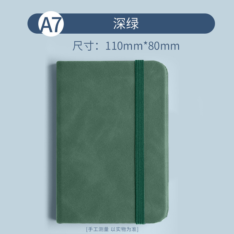 Carnet de poche en cuir A7 [vert]