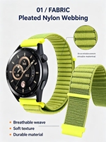 Bracelet de montre intelligente en nylon respirant et imperméable réglable de 22 mm pour la série GT pour montre